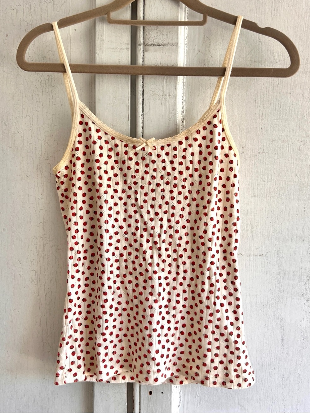 Brandy Melville ribbed tank top ladybug print